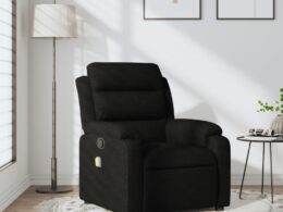 vidaXL Massage Recliner Chair Black Fabric