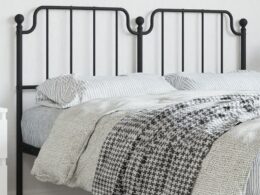 vidaXL Metal Headboard Black 53.1"