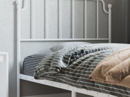 vidaXL Metal Headboard White 39.4"