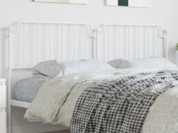 vidaXL Metal Headboard White 76"