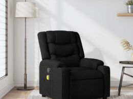 vidaXL Massage Recliner Chair Black Fabric