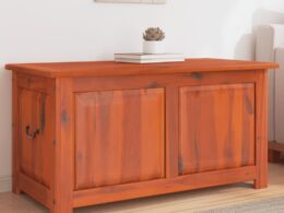 vidaXL Storage Chest with Lid Brown Solid Wood Acacia
