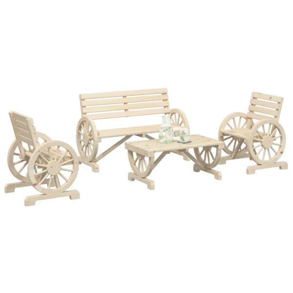 vidaXL 4 Piece Patio Lounge Set Solid Wood Fir