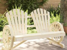 vidaXL Patio Adirondack Chair 2-Seater Solid Wood Fir
