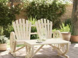 vidaXL 2 Piece Patio Lounge Set Solid Wood Fir