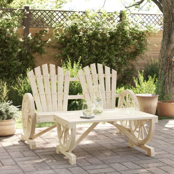 vidaXL 2 Piece Patio Lounge Set Solid Wood Fir