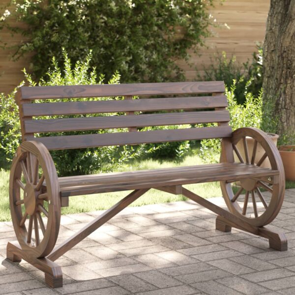 vidaXL Patio Bench 2-Seater Solid Wood Fir