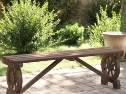 vidaXL Patio Bench 45.3" Solid Wood Fir