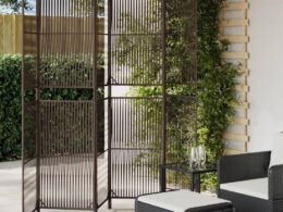 vidaXL Room Divider 6 Panels Brown Poly Rattan