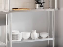 vidaXL Kitchen Work Table with Overshelf 43.3"x11.8"x47.2" Stainless Steel