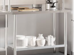 vidaXL Kitchen Work Table with Overshelf 43.3"x21.7"x47.2" Stainless Steel