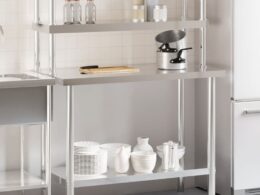 vidaXL Kitchen Work Table with Overshelf 43.3"x21.7"x59.1" Stainless Steel