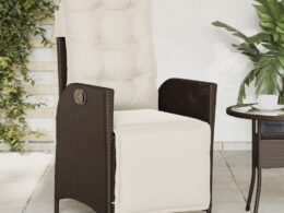 vidaXL Reclining Patio Chair with Footrest Brown Poly Rattan