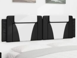 vidaXL Headboard Cushion Black and White 72" Faux Leather