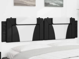 vidaXL Headboard Cushion Black and White 76" Faux Leather