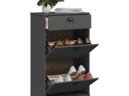 vidaXL Shoe Cabinet VIKEN Anthracite Gray Engineered Wood