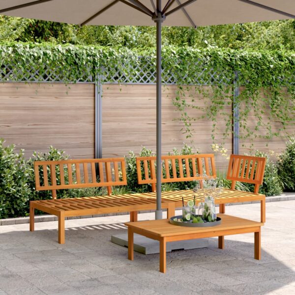 vidaXL 3 Piece Patio Pallet Sofa Set Solid Wood Acacia