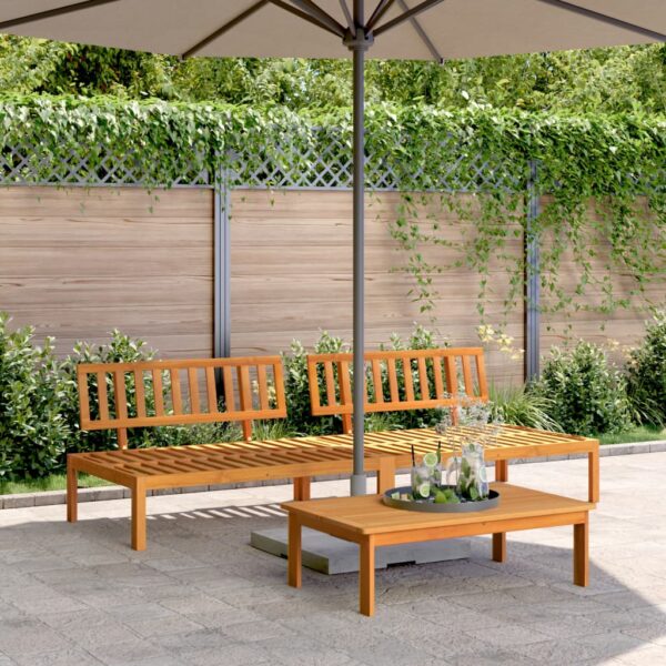 vidaXL Patio Pallet Middle Sofas 2 pcs Solid Wood Acacia