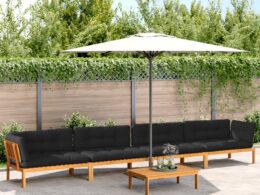 vidaXL 5 Piece Patio Pallet Sofa Set with Cushions Solid Wood Acacia
