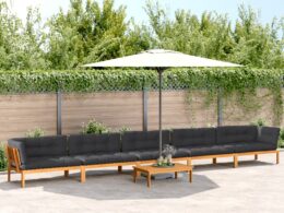vidaXL 6 Piece Patio Pallet Sofa Set with Cushions Solid Wood Acacia