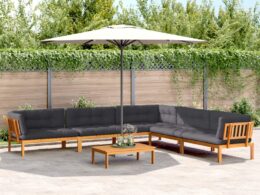 vidaXL 6 Piece Patio Pallet Sofa Set with Cushions Solid Wood Acacia