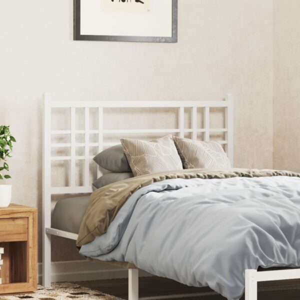 vidaXL Metal Headboard White 39.4"