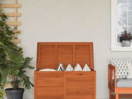 vidaXL Patio Storage Box 39"x19.5"x23" Solid Wood Fir