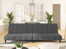 vidaXL 2-Seater Sofa Bed Dark Gray Velvet