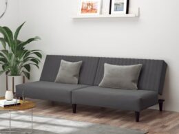 vidaXL 2-Seater Sofa Bed Dark Gray Velvet