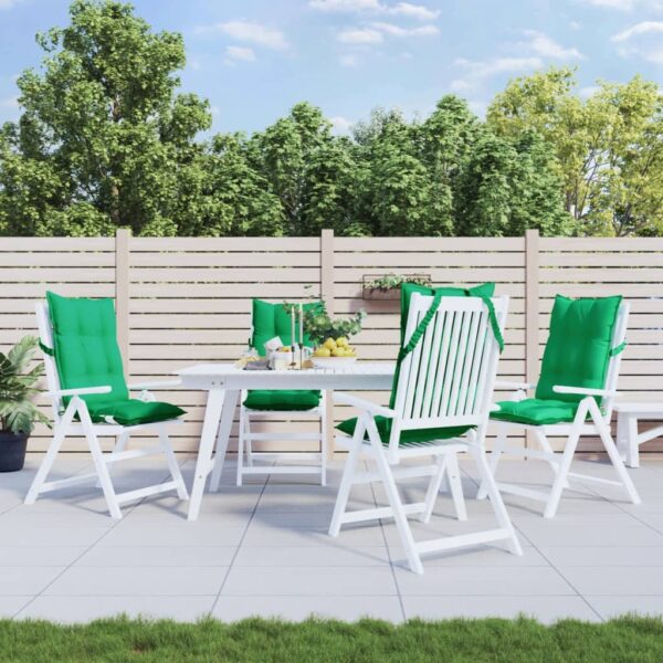 vidaXL Highback Chair Cushions 4 pcs Green Oxford Fabric