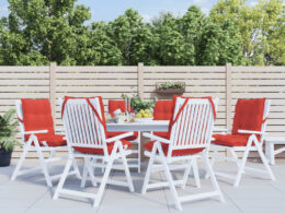 vidaXL Lowback Chair Cushions 6 pcs Red Oxford Fabric
