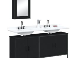 vidaXL 3 Piece Bathroom Furniture Set Black Engineered Wood