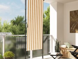 vidaXL Outdoor Roller Blind Orange and White 47.2"x106.3" Fabric&Steel