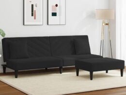 vidaXL 2 Piece Sofa Set with Pillows Black Velvet