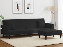 vidaXL 2 Piece Sofa Set with Pillows Black Velvet