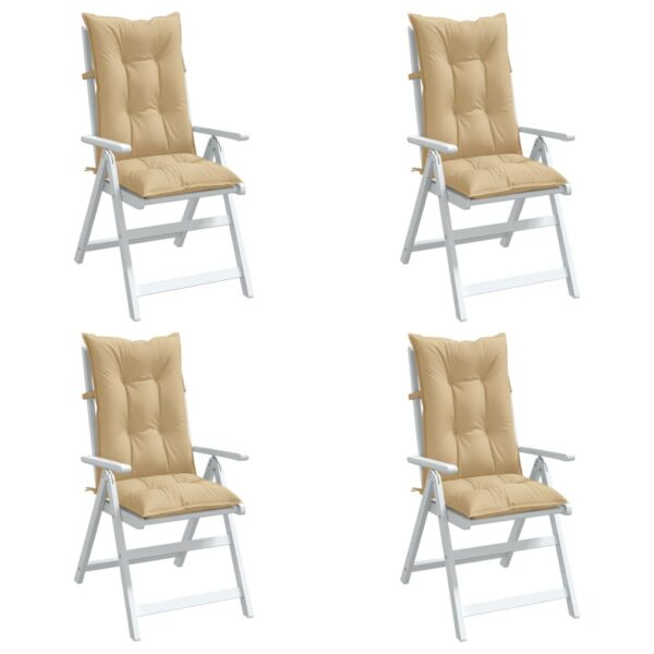 vidaXL Highback Chair Cushions 4 pcs Melange Beige 47.2"x19.7"x2.8" Fabric