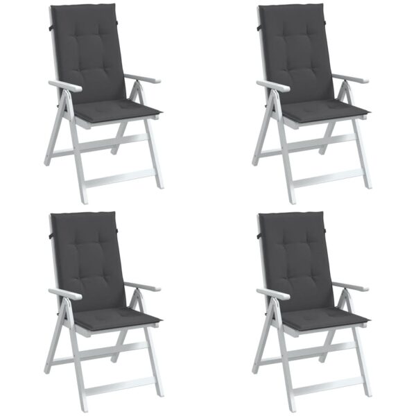 vidaXL Highback Chair Cushions 4 pcs Melange Anthracite 47.2"x19.7"x1.6" Fabric
