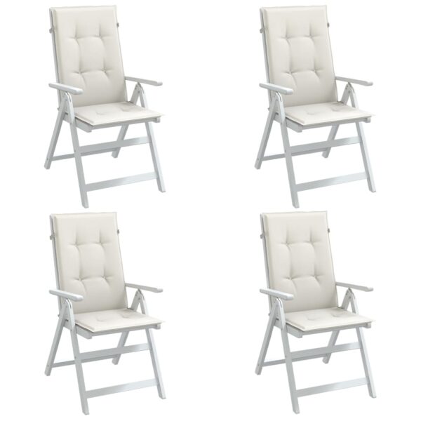 vidaXL Highback Chair Cushions 4 pcs Melange Cream 47.2"x19.7"x1.6" Fabric
