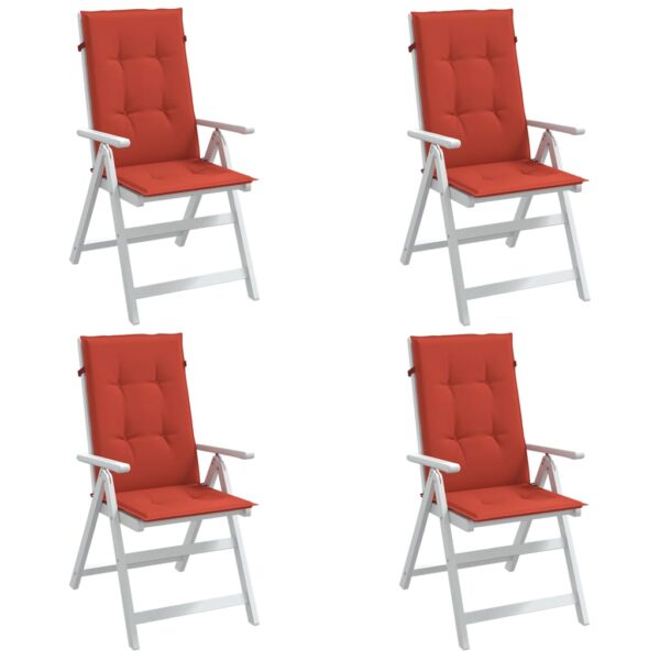 vidaXL Highback Chair Cushions 4 pcs Melange Red 47.2"x19.7"x1.6" Fabric