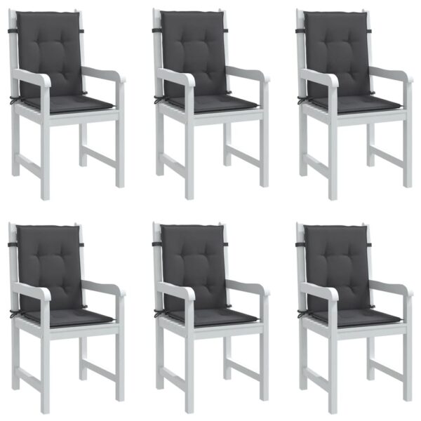 vidaXL Lowback Chair Cushions 6 pcs Melange Anthracite 39.4"x19.7"x1.6" Fabric