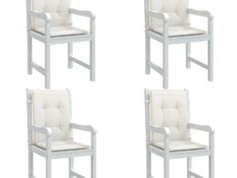 vidaXL Lowback Chair Cushions 4 pcs Melange Cream 39.4"x19.7"x1.6" Fabric