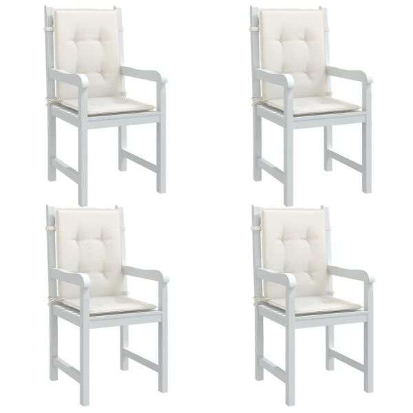 vidaXL Lowback Chair Cushions 4 pcs Melange Cream 39.4"x19.7"x1.6" Fabric