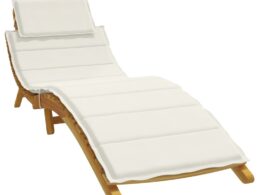 vidaXL Sun Lounger Cushion Melange Cream 73.2"x22.8"x1.2" Fabric