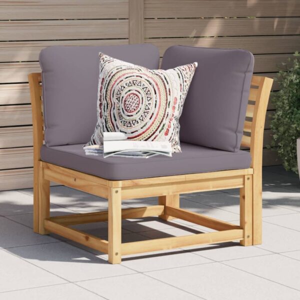 vidaXL Patio Sofa Corner with Cushions 28.7"x28.7"x25.6" Solid Wood Acacia