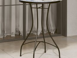 vidaXL Mosaic Bistro Table Blue and White Ø19.7"x27.6" Ceramic
