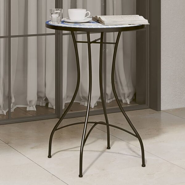 vidaXL Mosaic Bistro Table Blue and White Ø19.7"x27.6" Ceramic