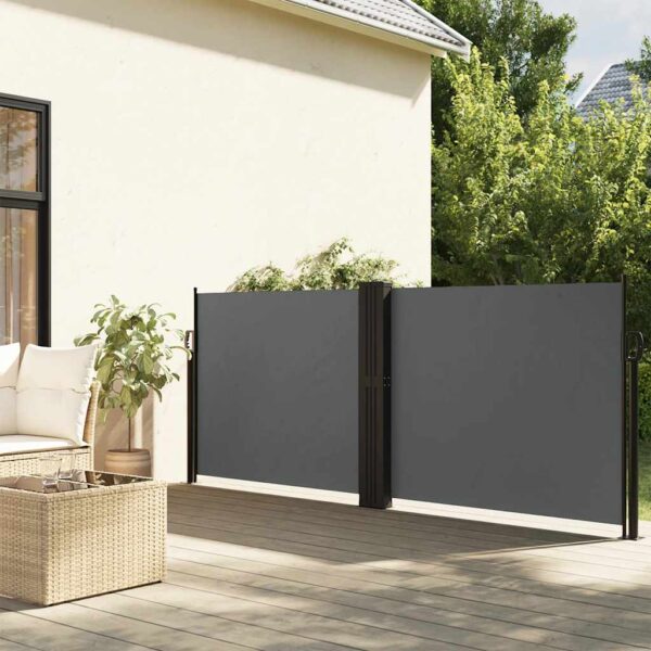 vidaXL Retractable Side Awning Anthracite 39.4"x236.2"