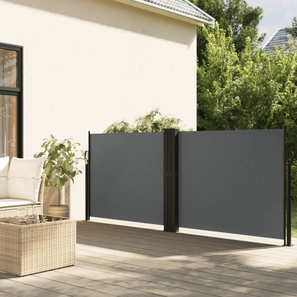 vidaXL Retractable Side Awning Anthracite 55.1"x236.2"