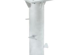 vidaXL In-Ground Parasol Base Silver 6.3"x6.3"x15.6" Steel