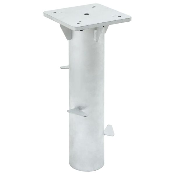 vidaXL In-Ground Parasol Base Silver 6.3"x6.3"x15.6" Steel